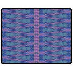 Purple Blue Ikat Stripes Fleece Blanket (medium)  by SpinnyChairDesigns