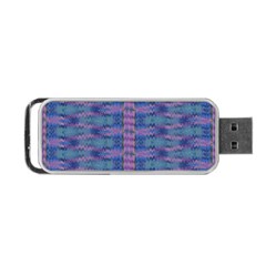 Purple Blue Ikat Stripes Portable Usb Flash (two Sides) by SpinnyChairDesigns