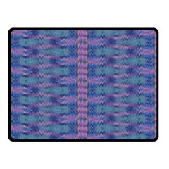 Purple Blue Ikat Stripes Double Sided Fleece Blanket (small)  by SpinnyChairDesigns