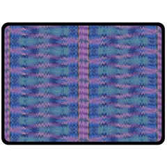 Purple Blue Ikat Stripes Double Sided Fleece Blanket (large)  by SpinnyChairDesigns