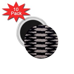 Black And White Zebra Ikat Stripes 1 75  Magnets (10 Pack)  by SpinnyChairDesigns