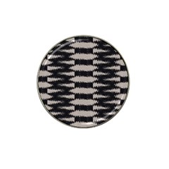 Black And White Zebra Ikat Stripes Hat Clip Ball Marker by SpinnyChairDesigns