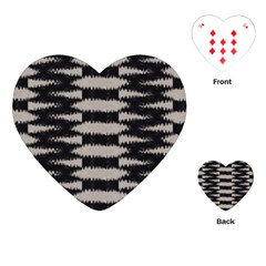 Black And White Zebra Ikat Stripes Playing Cards Single Design (heart) by SpinnyChairDesigns