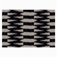 Black And White Zebra Ikat Stripes Large Glasses Cloth (2 Sides) by SpinnyChairDesigns