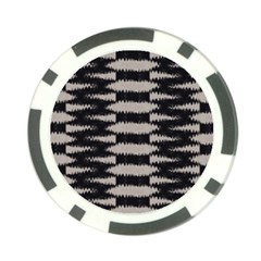 Black And White Zebra Ikat Stripes Poker Chip Card Guard by SpinnyChairDesigns