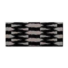 Black And White Zebra Ikat Stripes Hand Towel by SpinnyChairDesigns