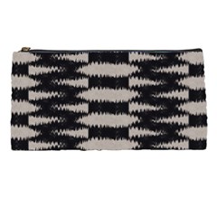 Black And White Zebra Ikat Stripes Pencil Case by SpinnyChairDesigns