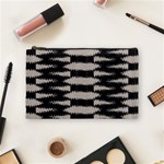 Black and White Zebra Ikat Stripes Cosmetic Bag (Medium) Front