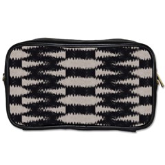 Black And White Zebra Ikat Stripes Toiletries Bag (one Side) by SpinnyChairDesigns