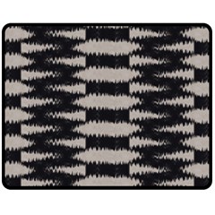 Black And White Zebra Ikat Stripes Fleece Blanket (medium)  by SpinnyChairDesigns