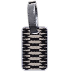 Black And White Zebra Ikat Stripes Luggage Tag (two Sides) by SpinnyChairDesigns