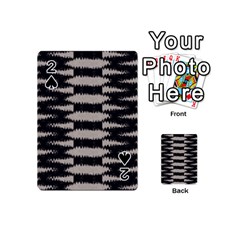 Black And White Zebra Ikat Stripes Playing Cards 54 Designs (mini) by SpinnyChairDesigns