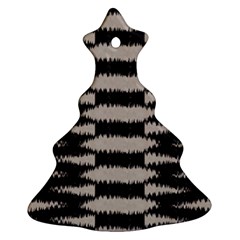 Black And White Zebra Ikat Stripes Ornament (christmas Tree)  by SpinnyChairDesigns