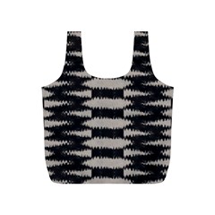 Black And White Zebra Ikat Stripes Full Print Recycle Bag (s) by SpinnyChairDesigns