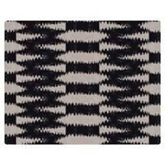 Black And White Zebra Ikat Stripes Double Sided Flano Blanket (medium)  by SpinnyChairDesigns