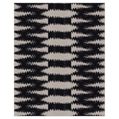 Black And White Zebra Ikat Stripes Drawstring Bag (small) by SpinnyChairDesigns