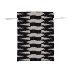 Black And White Zebra Ikat Stripes Lightweight Drawstring Pouch (m) by SpinnyChairDesigns