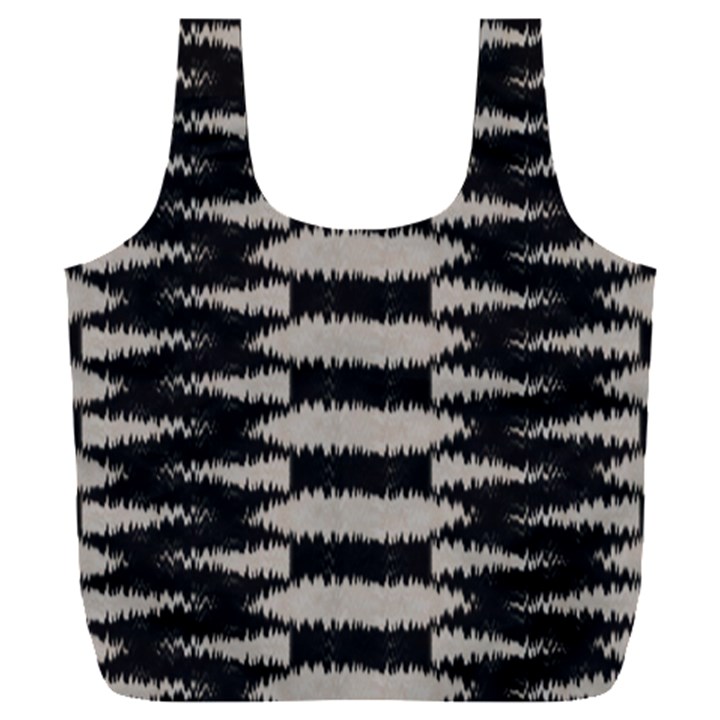 Black and White Zebra Ikat Stripes Full Print Recycle Bag (XXXL)