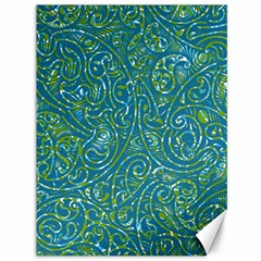 Abstract Blue Green Jungle Paisley Canvas 36  X 48  by SpinnyChairDesigns