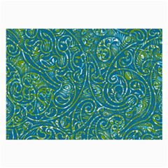 Abstract Blue Green Jungle Paisley Large Glasses Cloth (2 Sides) by SpinnyChairDesigns