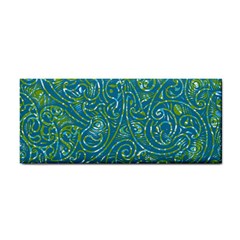 Abstract Blue Green Jungle Paisley Hand Towel by SpinnyChairDesigns