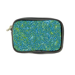 Abstract Blue Green Jungle Paisley Coin Purse by SpinnyChairDesigns