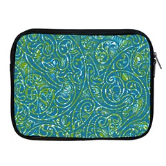 Abstract Blue Green Jungle Paisley Apple Ipad 2/3/4 Zipper Cases by SpinnyChairDesigns