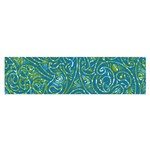 Abstract Blue Green Jungle Paisley Satin Scarf (Oblong) Front