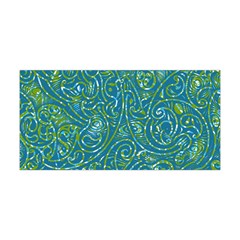 Abstract Blue Green Jungle Paisley Yoga Headband by SpinnyChairDesigns