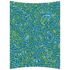 Abstract Blue Green Jungle Paisley Back Support Cushion by SpinnyChairDesigns