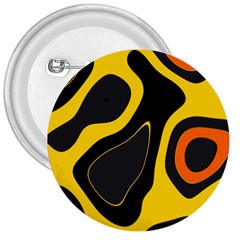 Yellow Black Orange Abstract Art Pattern 3  Buttons by SpinnyChairDesigns