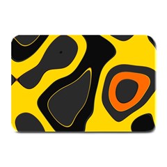 Yellow Black Orange Abstract Art Pattern Plate Mats by SpinnyChairDesigns