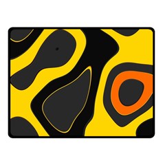 Yellow Black Orange Abstract Art Pattern Fleece Blanket (small)