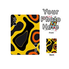 Yellow Black Orange Abstract Art Pattern Playing Cards 54 Designs (mini) by SpinnyChairDesigns