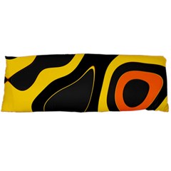 Yellow Black Orange Abstract Art Pattern Body Pillow Case (dakimakura) by SpinnyChairDesigns