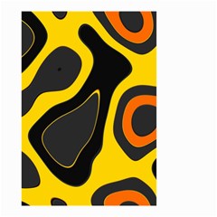 Yellow Black Orange Abstract Art Pattern Small Garden Flag (two Sides) by SpinnyChairDesigns