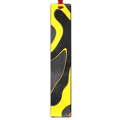 Yellow Black Orange Abstract Art Pattern Large Book Marks by SpinnyChairDesigns