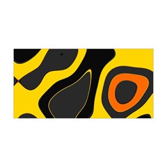 Yellow Black Orange Abstract Art Pattern Yoga Headband by SpinnyChairDesigns