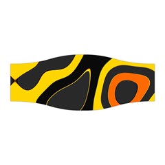 Yellow Black Orange Abstract Art Pattern Stretchable Headband by SpinnyChairDesigns