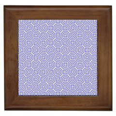 Royal Purple Grey And White Truchet Pattern Framed Tile by SpinnyChairDesigns