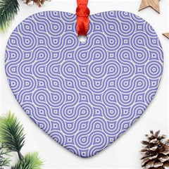 Royal Purple Grey And White Truchet Pattern Ornament (heart) by SpinnyChairDesigns