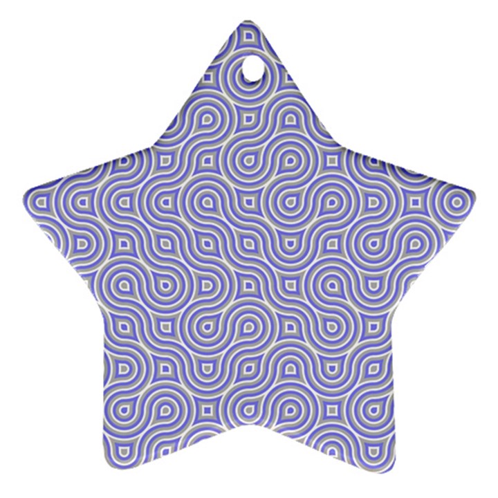 Royal Purple Grey and White Truchet Pattern Ornament (Star)