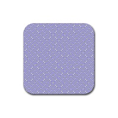 Royal Purple Grey And White Truchet Pattern Rubber Coaster (square)  by SpinnyChairDesigns