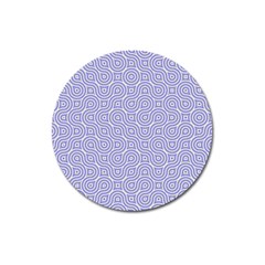 Royal Purple Grey And White Truchet Pattern Magnet 3  (round) by SpinnyChairDesigns