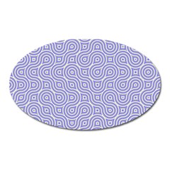 Royal Purple Grey And White Truchet Pattern Oval Magnet by SpinnyChairDesigns