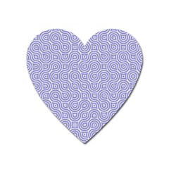 Royal Purple Grey And White Truchet Pattern Heart Magnet by SpinnyChairDesigns