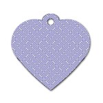 Royal Purple Grey and White Truchet Pattern Dog Tag Heart (One Side) Front