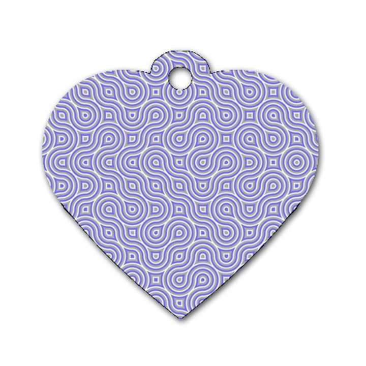 Royal Purple Grey and White Truchet Pattern Dog Tag Heart (One Side)