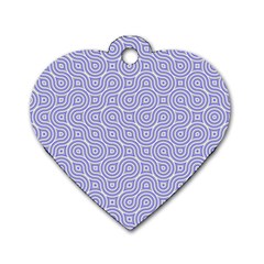 Royal Purple Grey And White Truchet Pattern Dog Tag Heart (two Sides) by SpinnyChairDesigns