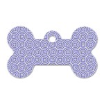 Royal Purple Grey and White Truchet Pattern Dog Tag Bone (One Side) Front